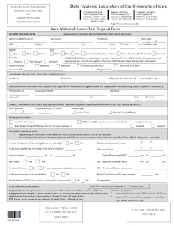 SHL updates clinical test request forms (TRFs)