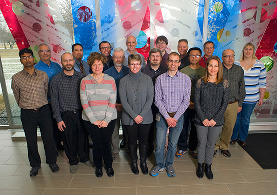 OpenELIS team members in Coralville (pictured here) worked with their Ankeny counterparts to roll out a laboratory management system for the Disease Control Division in 2015. The electronic system was rolled out first for the Environmental Health Division in January 2012.